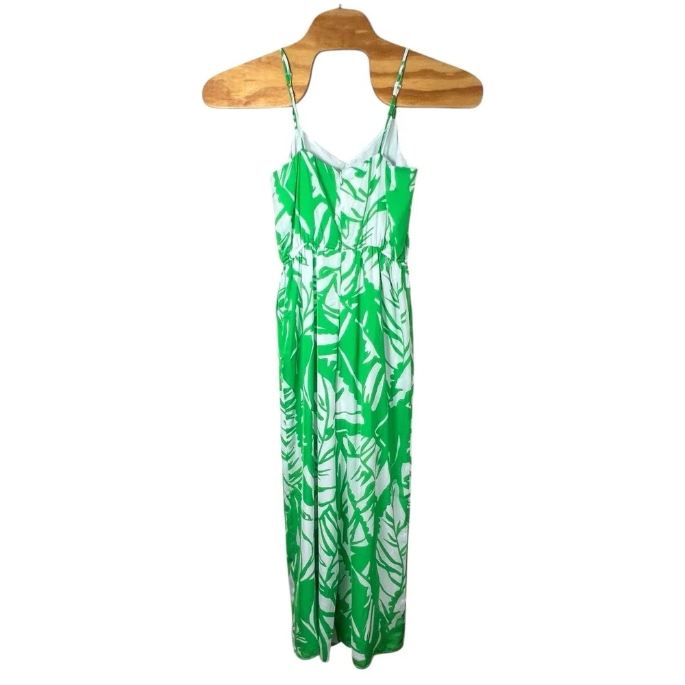 Lilly Pulizter For Target Womens Small‎ Green White Tropical Boom Boom Jumpsuit